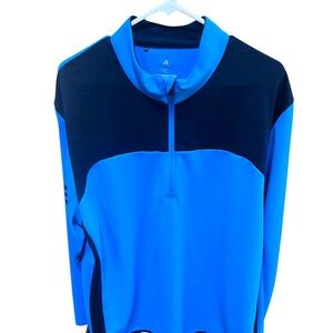 Vivid Cobalt Blue and Black Long Sleeve Golf Pullover by Adidas.  Size = XL